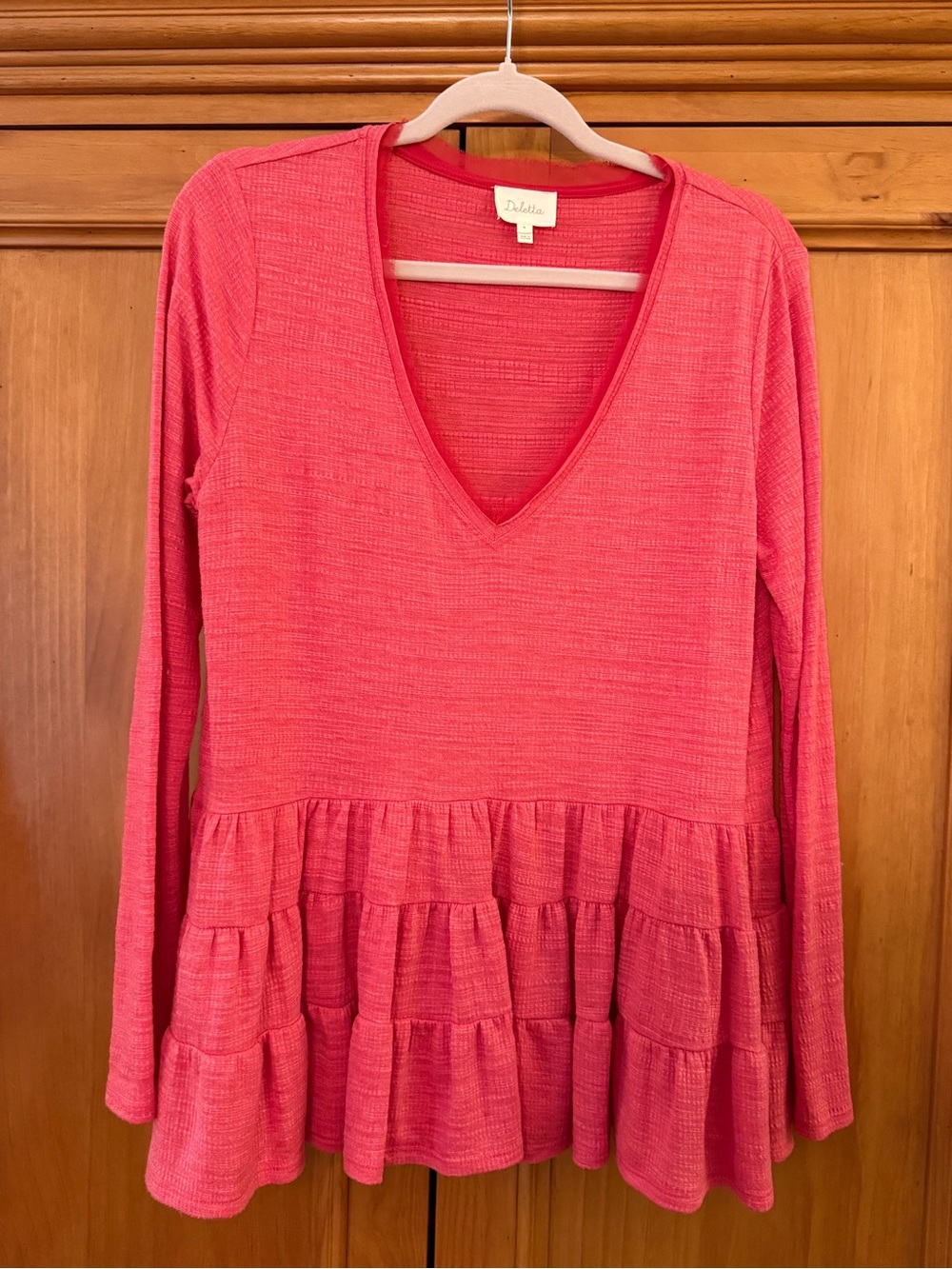 Anthropologie Deletta Coral Long Top Tunic M